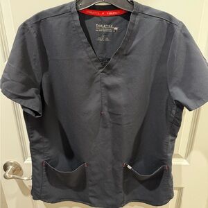 Fabletics | Method 2-Pocket Scrub Top | Limited Edition Black/Red Trim | Size L